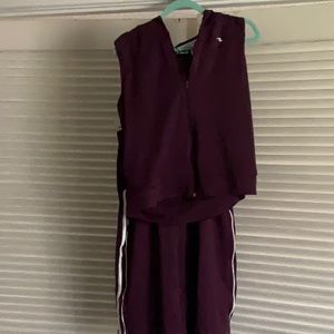 Athletic vest and knee length matching pants